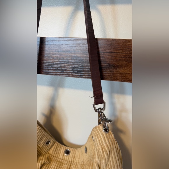 🔥 SALE 90s 00s y2k VTG Banana republic tan ribbed purse/genuine leather - Picture 3 of 7